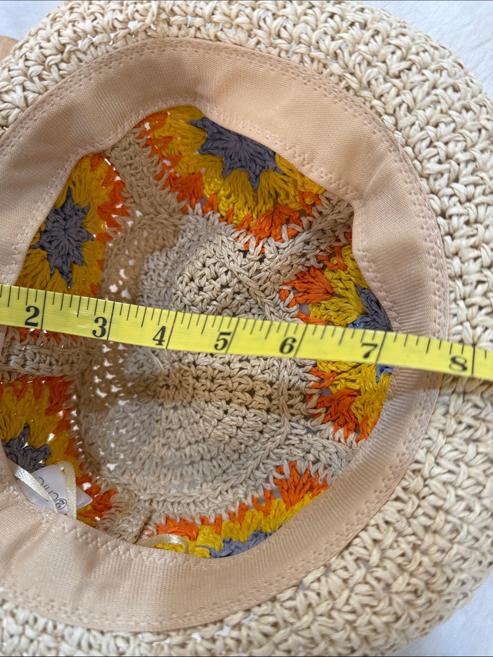 2 Chic Crochet Straw Sun Hat Boho Floral Granny Square Beach Hat Adjustable - Picture 9 of 9